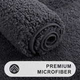 1 x RAW Customer Returns Homaxy Bathroom Rug Non-Slip Washable Bath Mat Soft Fluffy Bath Rug Shaggy Deep Pile Microfiber Bath Mat Round 90 cm , Dark Grey - RRP €37.3