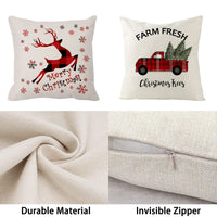 13 x Brand New Yuille 4 Pieces Christmas Cushion Covers, Christmas Pillowcase in Cotton and Linen, Christmas Cushions for Sofa, Christmas Cushion Covers, Christmas Pillowcases - RRP €296.4