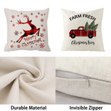 13 x Brand New Yuille 4 Pieces Christmas Cushion Covers, Christmas Pillowcase in Cotton and Linen, Christmas Cushions for Sofa, Christmas Cushion Covers, Christmas Pillowcases - RRP €296.4