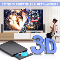 1 x RAW Customer Returns aelrsoch External Blu-ray Drive DVD BD Player Read Write Portable Blu-ray Drive USB 3.0 and Type-C DVD Recorder 4k Ultra High Definition Blu-ray Recorder for Win 7 8 10 11 PC Notebook PCs - RRP €60.49