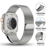 1 x RAW Customer Returns LULULOOK Milanese Strap Compatible with Apple Watch Strap 49mm 45mm 44mm 42mm, Premium Magnetic Stainless Steel Metal Mesh Bracelet for iWatch Ultra Series 9 8 7 6 SE 5 4 3 2 1 Men Women - RRP €26.94