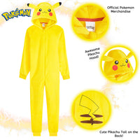 1 x RAW Customer Returns Pokemon Jumpsuit Men, Pikachu Onesie Men s Halloween Costume, Fleece Onesie Women and Overall Men S-XXL, Jumpsuit Cuddly Suit Women Yellow, 2XL  - RRP €41.64