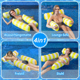 11 x RAW Customer Returns Ltteaoy Inflatable Swimming Bed Water Hammock Pool Lounge Air Mattress Lounge Chair, Inflatable Chair Water Toy for Summer, 4-in-1 Floating Bed for Adults and Children Yellow  - RRP €166.1