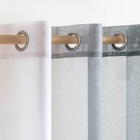 1 x RAW Customer Returns MIULEE Set of 2 Voile Curtains Two-Tone Curtain with Eyelets Transparent Curtain Eyelet Curtain Window Curtain Translucent for Bedroom, 140 x 137 cm, Grey - RRP €21.17