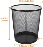 1 x RAW Customer Returns SENENQU Set of 3 Waste Paper Basket, 12L Metal Mesh Desktop Trash Can, Small Trash Can Trash Can Bedroom Kitchen Office Bathrooms-26.5 x 23.5 x 18.8 CM - Black - RRP €27.99