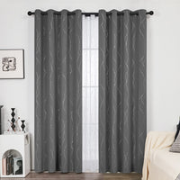 1 x RAW Customer Returns Deconovo Blackout Curtains Opaque Thermal Curtain with Eyelets for Bedroom, 175 x 140 cm Height x Width , Light Grey, Set of 2 - RRP €29.99