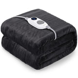 1 x RAW Customer Returns Warmrest Electric Blanket with Automatic Switch-Off Flannel Electric Heated Blanket Heating Blanket, 6 Temperature Levels and Overheating Protection, Washable Heating Blanket Cuddly Blanket for Bed, Gray - RRP €42.99