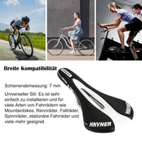 1 x RAW Customer Returns Bicycle saddle, comfortable city bike saddle, hollow ergonomic bicycle seat for racing bikes MTBs road bikes most bicycles black and white, 280mm 140mm 55mm  - RRP €18.14