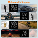 1 x RAW Customer Returns Electric air pump - battery compressor 7800 mAh, 150 PSI battery air pump, compact electric compressor bicycle pump and inflatable product with pressure gauge for car, bicycle, motorcycle, balls - RRP €49.99