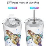 1 x RAW Customer Returns THILY Stainless Steel Vacuum Insulated Tumbler Travel Mug, 26oz Coffee Cup with 2 Lids and Straws, Splashproof, Keeps Iced Drinks Cold, Sea Turtle - RRP €22.18