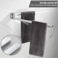 1 x RAW Customer Returns BGL Brush Towel Bar Nickel Stainless Steel Wall Mount Towel Rack with 2 Swivel Bars - RRP €24.54