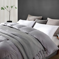 1 x RAW Customer Returns ELEMUSE all-year-round down duvet 200x200 cm - 100 cotton duvet 200x200 with down and feather filling, warmth class 3 grey down duvet, 200x200 cm - RRP €121.0