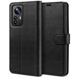 1 x RAW Customer Returns BEZ Phone Case for Xiaomi 12 Pro Case, Case Protective Cases Compatible with Xiaomi 12 Pro, Protective Wallet Made of PU Leather with Card Slots RFID Protection , Kick Stand, Magnetic Closure, Black - RRP €12.98