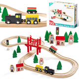 1 x RAW Customer Returns Wooden railway and trains pack, railway beginner set, compatible with Thomas, suitable for Eichhorn train set, toddler toy, recommended for ages 3 and up - RRP €31.56