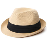 1 x Brand New FURTALK Fedora Ladies Panama Hat Men Straw Trilby Look Various Sizes Beach Hat - RRP €27.22