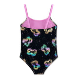 1 x Brand New Swimsuit Girls Summer Swimming One Piece Bikini Sport Swimwear Girls Hawaiian Swimsuit UV Protection Opaque Chlorine Resistant Anti Pilling with, Black 4T, 3-4 Years - RRP €27.6