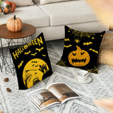 5 x Brand New Simllyda Halloween Decorative Pillowcases, Happy Halloween Cushion Cover Cotton Linen 45 x 45 cm for Bedroom Sofa Living Room - RRP €102.0