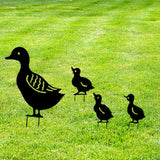 1 x RAW Customer Returns DYBOHF Garden Decorations, Retro Wrought Iron Ornaments, Realistic Duck Animals for Lawn, Pathway, Sidewalks, Garden Decoration 4 pcs Black, Duck  - RRP €14.98