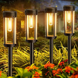 1 x RAW Customer Returns KOOPER Solar Lights for Outdoor Garden, 6 Pack Improved Solar Lights Garden with Warm White Tungsten Light, IP65 Waterproof Solar Garden Lights for Garden Decoration Lawn Walkway Balcony Yard - RRP €45.37