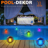 2 x RAW Customer Returns Solar floating flame pool lighting, flame light pool accessories pond lighting, solar floating ball pool light water light, solar lamps decoration for outside balcony pond garden flowers 2 pieces  - RRP €40.32