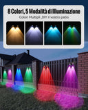 1 x RAW Customer Returns AGPTEK Solar Lights, Solar Fence Lights, 5 Lighting Modes, 8 Colors RGB, Wall Lights, IP65 Waterproof, for Fence, Terrace, Wall, Balcony Decoration, 8 Pieces - RRP €40.79