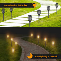 1 x RAW Customer Returns Jonwall Solar Flame Light, 4 Pack LED Solar Lights Solar Torch Garden Torches with Realistic Flames, IP65 Waterproof Garden Lights Solar Lamps for Outdoors, Gardens, Paths, Lawns - RRP €30.24