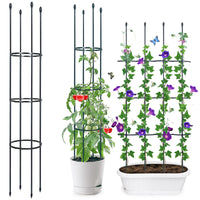 1 x RAW Customer Returns ThxToms garden trellis made of metal core 160CM with 20 plant clips Tomato cage plant support obelisk climbing frame trellis Trellis climbing aid Plants, tomatoes, roses, black - RRP €25.99