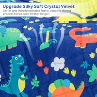 1 x RAW Customer Returns Sivio Weighted Blanket Kids 1.4 kg, 90x120cm, Super Soft Crystal Velvet with Dinosaur Cartoon Patterns, Reversible Heavy Blanket for Children, Blue Dinosaurs - RRP €36.99