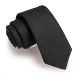 1 x RAW Customer Returns JEMYGINS Men s Slim Wool Tie 6cm - Fashionable Slim Design Wool Men s Tie with Classic Style, Black, S - RRP €24.0