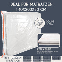 1 x RAW Customer Returns Mattress cover 140x200cm thickness 30cm made of plastic - storage bag for mattresses - protection for your mattress for storage, moving - mattress storage bag with practical zipper - RRP €20.64