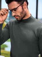 1 x Brand New Elegancity Men s Wool Pullover Casual Turtleneck Pullover Stretch Knitted Pullover Slim Fit Long Sleeve Classic Fine Knit Basics Sweater Light Grey, XXL - RRP €29.99