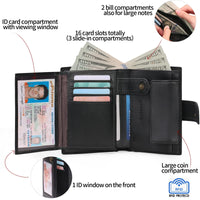 1 x RAW Customer Returns SENDEFN men s wallets with RFID protection, large genuine leather wallet for men in portrait format, trifold wallet for men, wallet purse with 16 card slots coin compartment - RRP €31.25