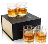 1 x Brand New KANARS Lead-free crystal whiskey glasses with luxury box, 300 ml whiskey glass for bourbon, scotch, liqueur and cocktail drinks, 4 pieces - RRP €20.4