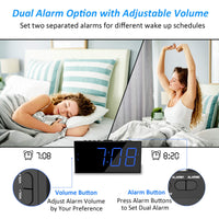 1 x RAW Customer Returns Mesqool Extra Loud Alarm Clock with Bed Shaker, Vibrating Alarm Clock for Heavy Sleepers, Hearing Impaired Deaf Teens, Double Alarm Clock, Large Display, USB Charger, Dimmer, Snooze - RRP €26.54