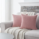 1 x RAW Customer Returns Topfinel set of 2 cushion covers 45 x 45 pink corduroy striped pattern cushion covers cushion cover decorative cushion sofa cushion couch cushion decorative cushion decorative cushion cover decorative cushion- RRP €16.13