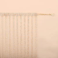 1 x RAW Customer Returns CHIC DIARY Glitter Rhinestone Belt Body Chain Fringe Skirt Chain Belt Waist Chain Decorative Rhinestone Hip Chain Silver Gold - RRP €30.24