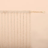 1 x RAW Customer Returns CHIC DIARY Glitter Rhinestone Belt Body Chain Fringe Skirt Chain Belt Waist Chain Decorative Rhinestone Hip Chain Silver Gold - RRP €30.24