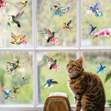 1 x RAW Customer Returns PLIGREAT 8 Sheets of Hummingbirds Window Stickers, Spring Summer DIY Self-Adhesive Stickers, Colorful Flowers Window Stickers for Living Room Shower Glass Window Decoration Party Decoration Stickers - RRP €10.36