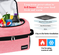 1 x RAW Customer Returns Homewit Cooler Bag Small Pink, 15L Lunch Bag with Double Decker Cooler Bag Insulated Bag, Foldable Cooler Box Insulated Bag Thermal Bag for Sports Picnic Fitness Work - RRP €22.99