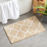 1 x RAW Customer Returns MIULEE Bath Mat Non-Slip Bath Carpet Washable Bath Rug Bathroom Mat Soft Microfiber Shower Mat Doormat Decorative Carpet Morocco Bathroom Carpet Bathroom Living Room 60x90cm Beige - RRP €27.72