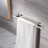 1 x RAW Customer Returns Jane Eyre Bathroom Towel Rack No Drilling, 304 Stainless Steel Towel Rack with Super Large Adhesive Surface, Bathroom Sink Double Wall Towel Rack, Silver 39cm - RRP €21.17