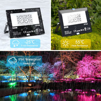 1 x RAW Customer Returns ChangM RGB LED spotlight floodlight outdoor with remote control object lighting 1 pack 50W LED floodlight floodlight, IP66 waterproof LED floodlight, garden mood lights - RRP €18.83