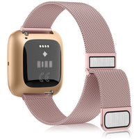 1 x Brand New AK Bracelet Compatible with Fitbit Versa 2 Fitbit Versa Fitbit Versa Lite Bracelet, Stainless Steel Metal Replacement Bracelet with Improved Magnet for Women Men Pink  - RRP €12.1