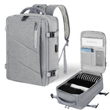 1 x RAW Customer Returns VOESLD Ryanair hand luggage 40x20x25, hand luggage backpack women men laptop backpack light gray backpack waterproof, travel backpack hand luggage airplane for all major airlines, with USB port 20L - RRP €32.99