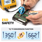 1 x RAW Customer Returns SEEKONE soldering station 60W, professional soldering iron adjustable temperature 200 -480 with LCD display, digital soldering iron station with 5 soldering tips, C F conversion, standby function, power-on memory - RRP €46.38