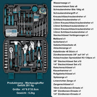 1 x RAW Customer Returns Sundpey tool case filled 281 pcs - portable complete tool sets for men and women tool case with socket wrench set - RRP €69.99