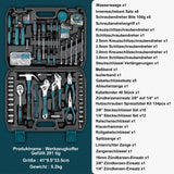 1 x RAW Customer Returns Sundpey Tool Case Filled 281pcs - Portable Complete Tool Sets for Men and Women Tool Case with Socket Wrench Set - RRP €69.99