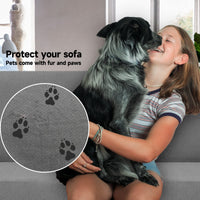 1 x RAW Customer Returns Ystyle sofa cover 3 seater with armrest, stretch sofa cover non-slip, modern sofa cover for dogs pets, breathable couch cover with elastic bottom, light gray - RRP €36.99