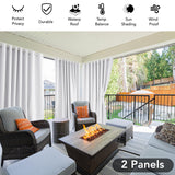 1 x RAW Customer Returns Deconovo Outdoor Curtain Weatherproof Opaque Curtains Terrace Privacy Screen Curtains Sun Protection Waterproof Outdoor Curtains for Balcony Pavilion, 214 x 132 cm Height x Width , Grey White, Set of 2 - RRP €40.28