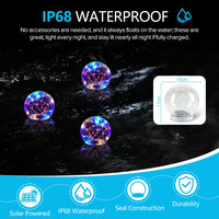 1 x RAW Customer Returns DeeprBlu Floating Pool Lighting Solar, 10cm Colored Solar Pool Lights Balls, IP68 Waterproof Pond Lighting, Multi-Colored Solar Floating Lights for Pool Pond Garden Party Decor-2 Pieces - RRP €27.06